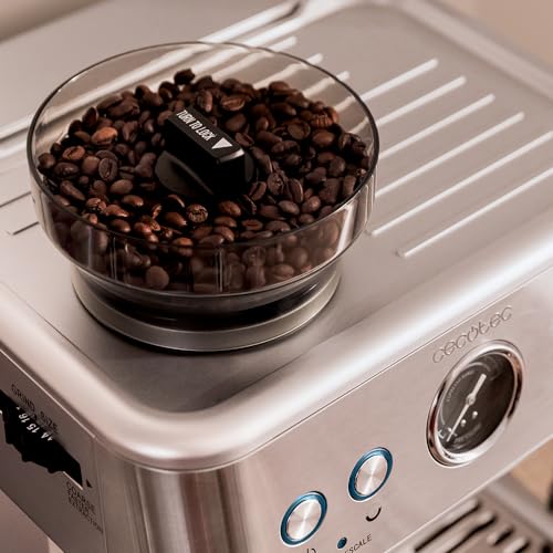 Cecotec Espressomaschine Barista Power Espresso 20 Barista Maestro, 2250 W, 20 Bar, Manometer und 2 Thermoblocks, Kaffeebohnenbehälter, 20-stufiges Mahlwerk, Dampfauslass