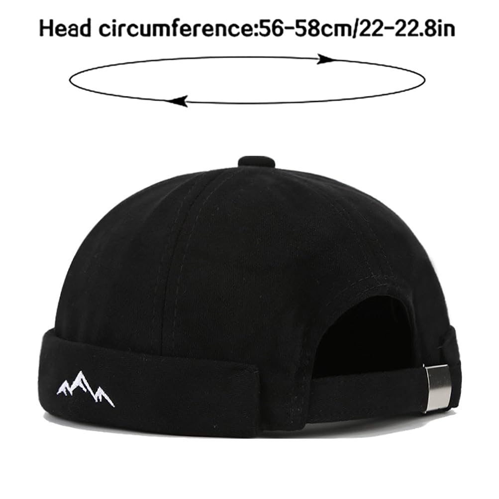 XYIYI Herren Dockermütze Brimless Hat Schädelkappe Arbeiter Matrosenmütze Gerollte Manschette Retro Beanie Mütze