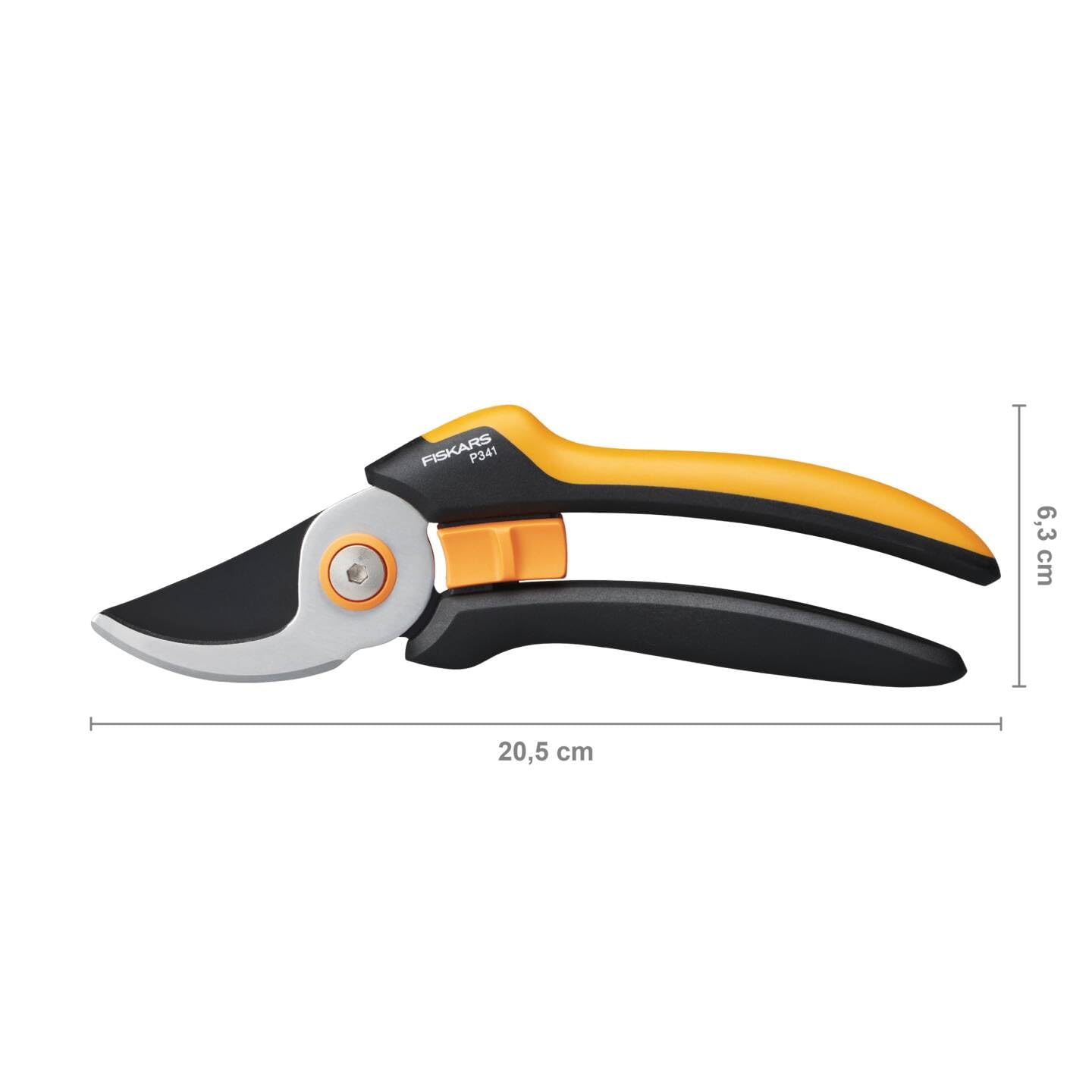 Fiskars Bypass-Gartenschere für frische Äste und Zweige, Antihaftbeschichtet, Hochwertige Stahl-Klingen, Länge: 20 cm, Schwarz/Orange, SingleStep