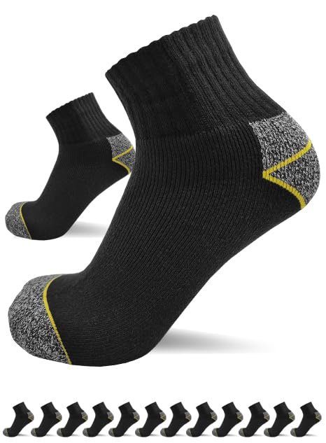 Work Quarter Socks for Men – 6-12 Pairs