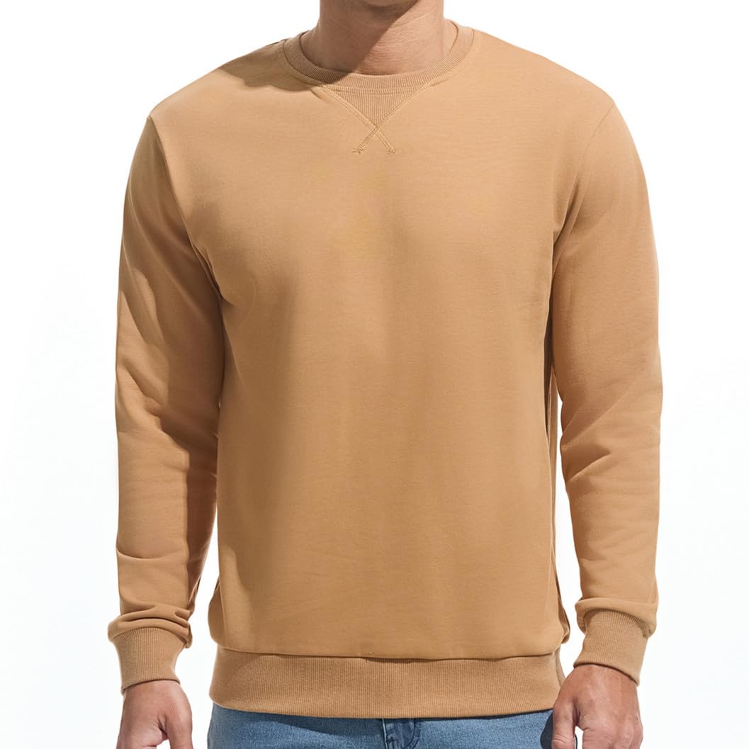 VEIISAR Men’s Basic Sweatshirt – Long Sleeve Crew Neck Pullover