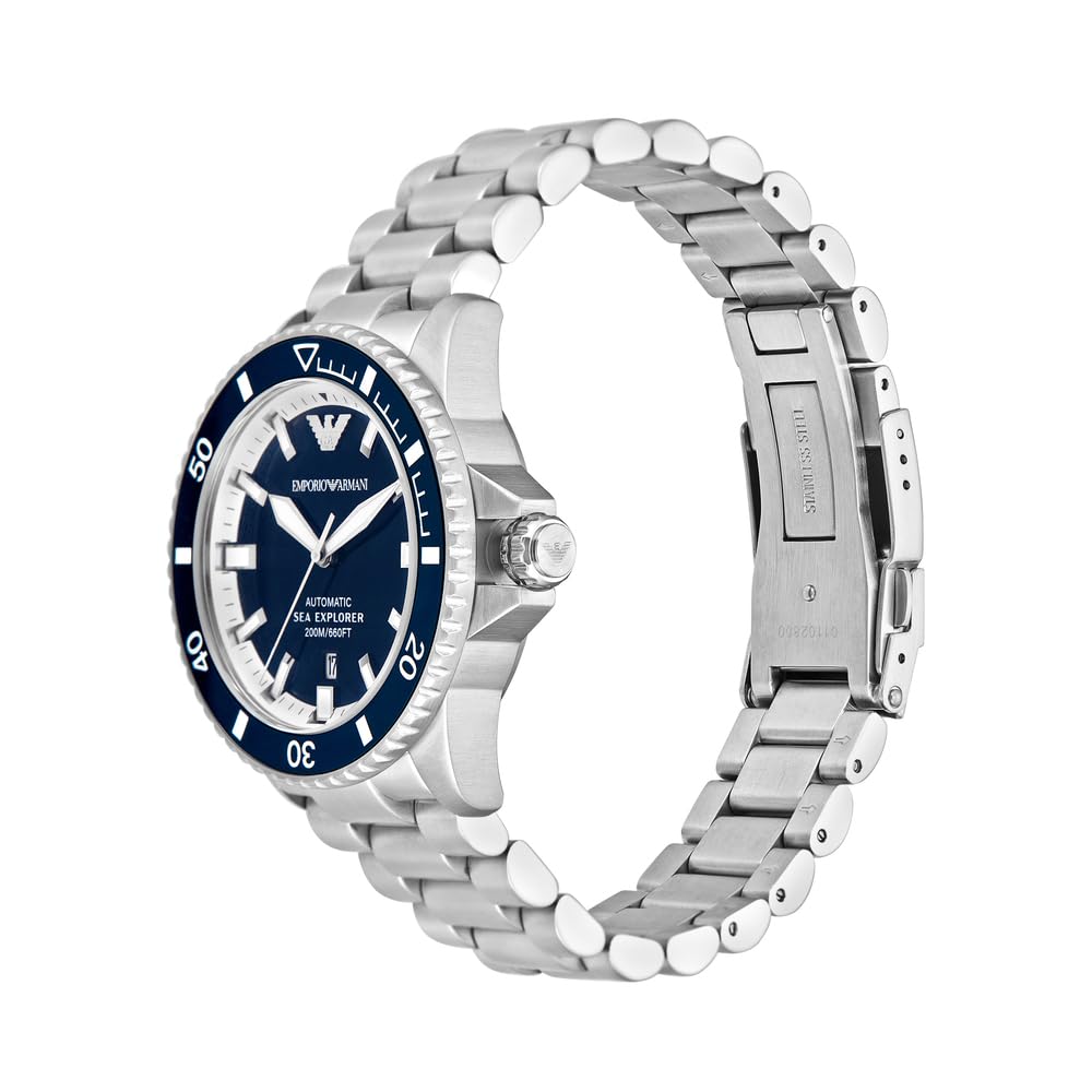 Emporio Armani Uhr für Herren, Quarzwerk und 42mm Gehäusegröße mit Edelstahl-, Leder- oder Silikonarmband