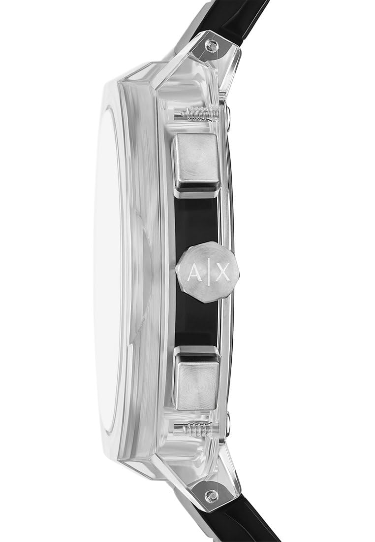 Armani Exchange Watch for Men, Chronograph Movement and 46mm Case Size with Stainless Steel, Leather or Silicone Strap