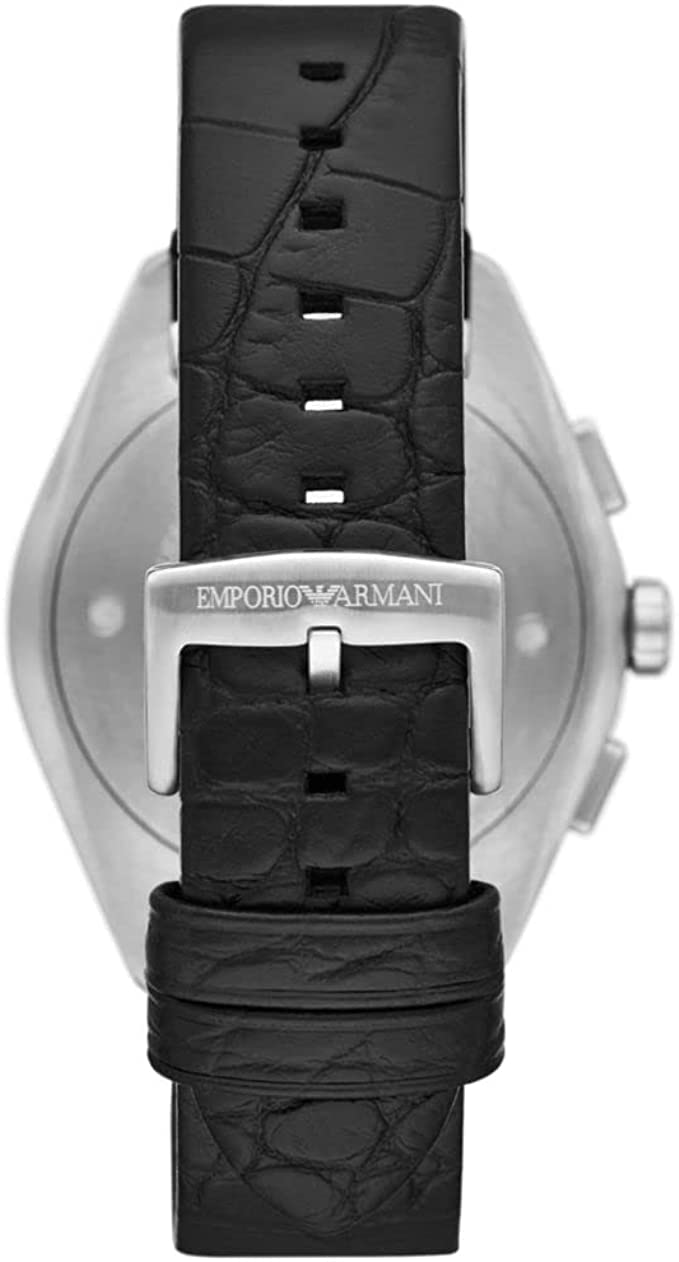 Emporio Armani Uhr für Männer, 2 Unterzifferblätter Chronographenwerk und 43mm Gehäusegröße mit Edelstahl-, Leder- oder Silikonarmband