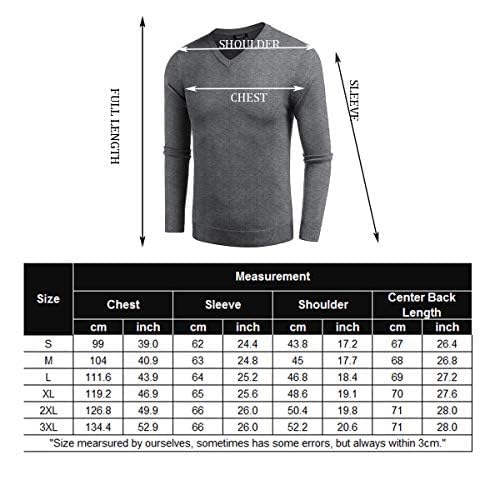 COOFANDY Men’s V-Neck Knit Sweater – Classic Long Sleeve Pullover