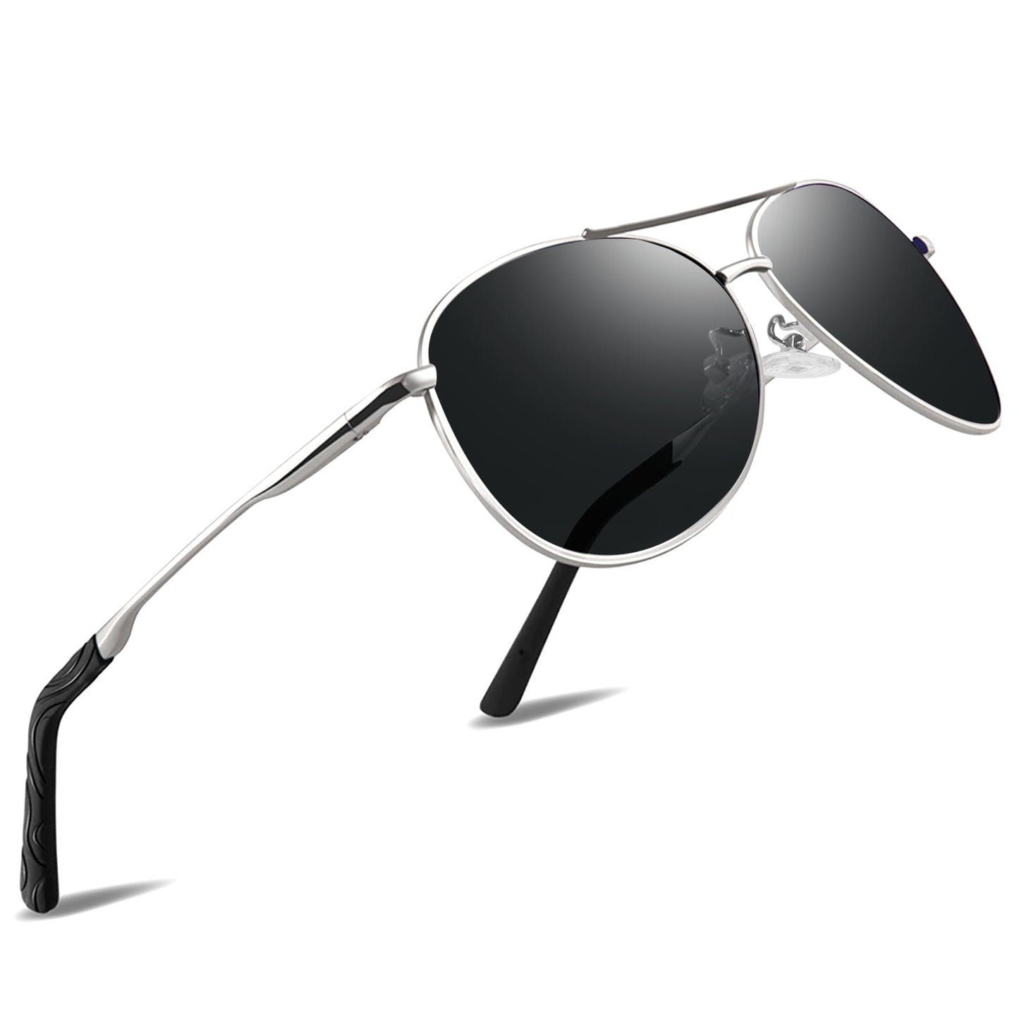 wearPro Sonnenbrille-Herren-Damen-Polarisiert Premium Metallrahmen Sonnenbrillen Unisex mit UV400 Schutz Vintage Schwarz Fahrerbrille