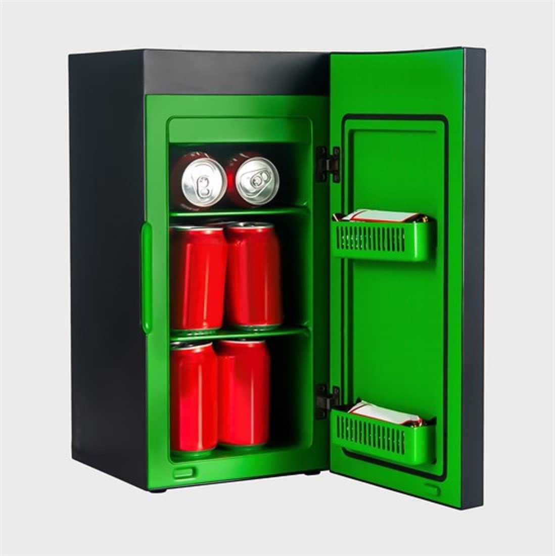 UKONIC JUNG XBOX Series X Mini Fridge quiet - 10 liter capacity / 12 cans suitable for room & car, Mini Fridge X Box, mini fridge silent, small fridge