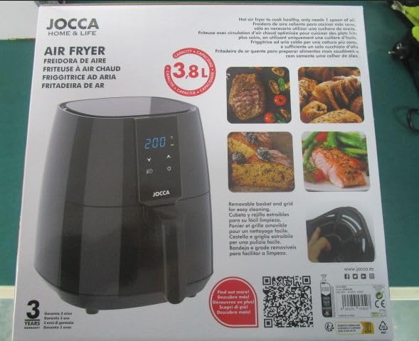 Jocca Heißluftfritteuse Sweet Line, 3,8L Fritteuse, 1450W, 8 Programme, LED Touchscreen, Timer, Rosa