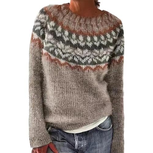 Women’s Norwegian Knit Sweater – Colorful Slim Fit Winter Pullover