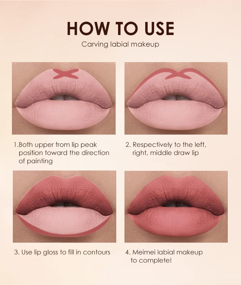 6-Piece Matte Lipstick Lip Liner Set – Long-Lasting Waterproof Non-Fading