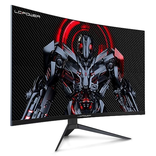 LC-POWER LC-M24-FHD-165-C-V2 24 Zoll Curved Gaming Monitor, FHD 1920x1080 Pixel, 1ms, 165Hz, AMD FreeSync, G Sync kompatibel, HDMI, Display Port, VESA