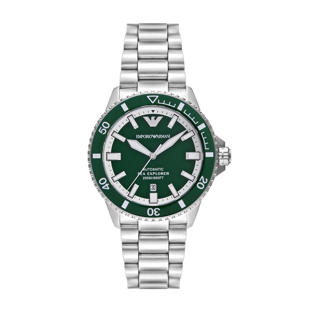 Emporio Armani Uhr für Herren, Quarzwerk und 42mm Gehäusegröße mit Edelstahl-, Leder- oder Silikonarmband