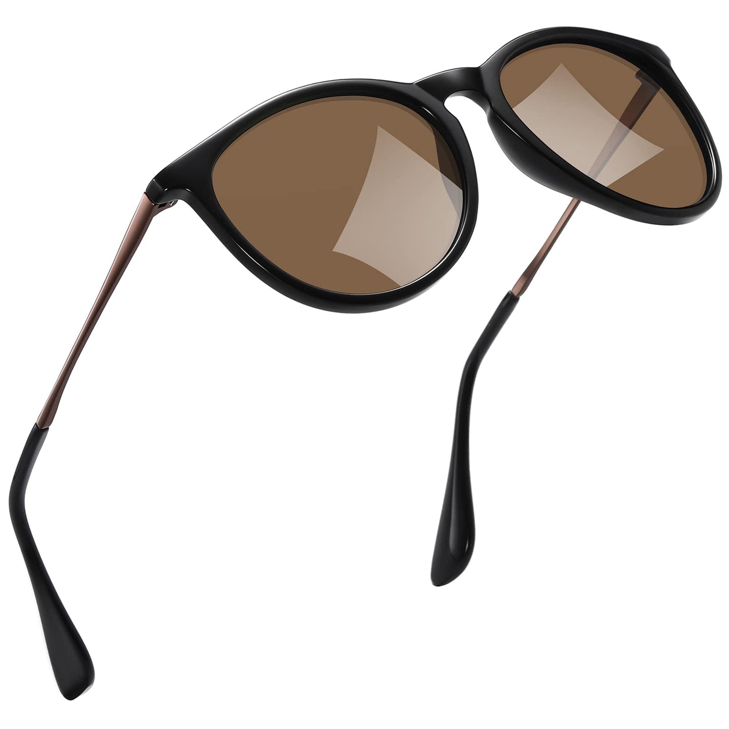 kunchu Sonnenbrille-Damen-Polarisierte-Sonnenbrille-Rund-UV400-im-Retro-Sonnenbrille-für-Damen & Herren Schutz Vintage