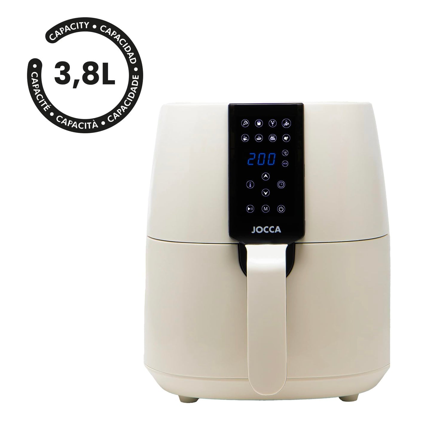 Jocca Heißluftfritteuse Sweet Line, 3,8L Fritteuse, 1450W, 8 Programme, LED Touchscreen, Timer, Rosa