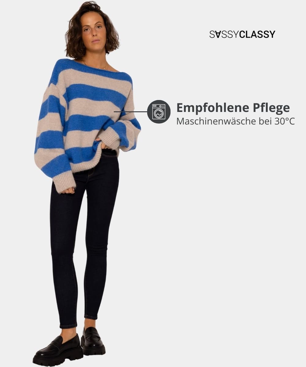 SASSYCLASSY Women’s Striped Oversize Sweater