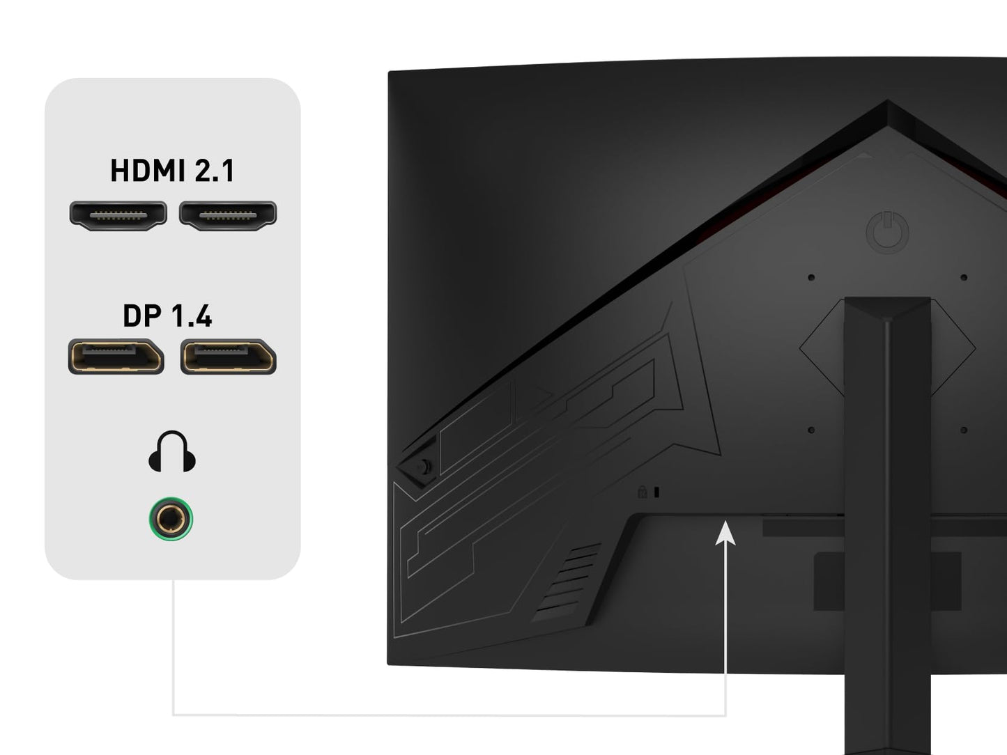 ODYS i27 Monitor - 27-Zoll-Bildschirm im rahmenlosen Design, Full HD, 100 Hz, mit HDR, IPS Panel, FreeSync, HDMI, USB-C, 3,5mm Audio