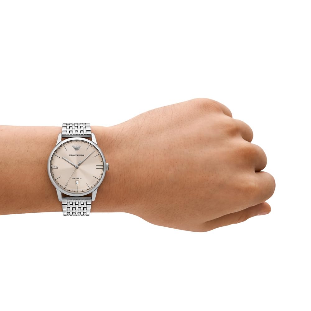 Emporio Armani Uhr für Herren, Quarzwerk und 42mm Gehäusegröße mit Edelstahl-, Leder- oder Silikonarmband