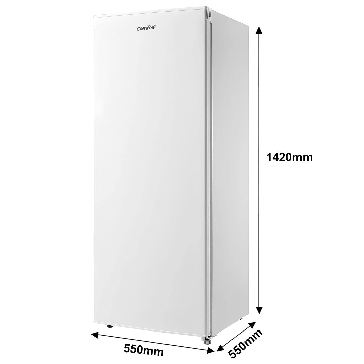 COMFEE' RCU60WH2(E) 60L Gefrierschrank senkrecht, 3 Fächer, Eintür, einstellbare Temperatur, umkehrbare Tür, leise, Freistehend, Weiß