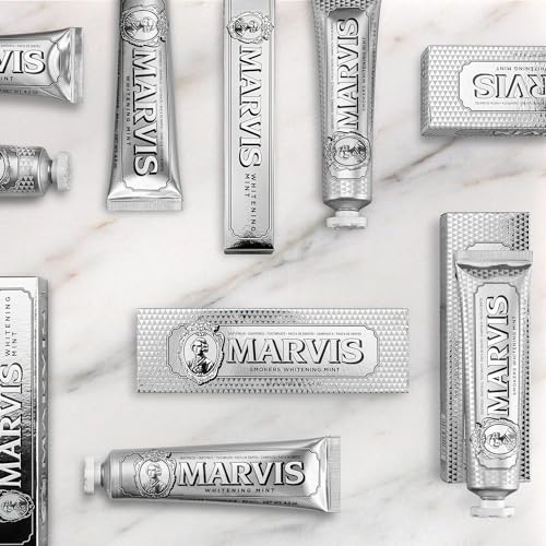Marvis Whitening Mint Zahnpasta, 85 ml, Whitening Zahnpasta fördert eine natürliche Zahnaufhellung, Zahncreme entfernt Plaque & verleiht langanhaltende Frische