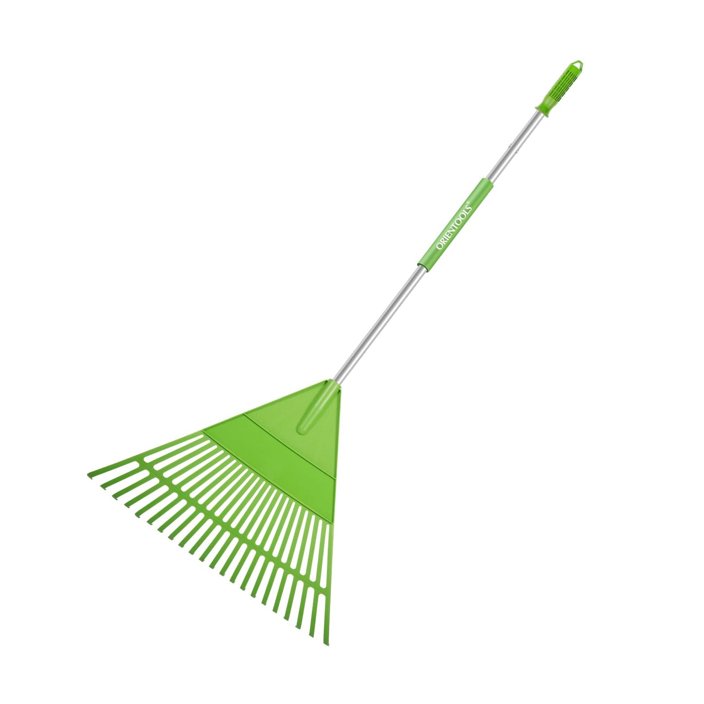ORIENTOOLS Garten Laubrechen, Garten Rechen für Rasen Laub mit verstellbarem Griff 107 bis 156 cm Rechen, 22 Starke Zinken Kunststoff Kopf Strauch Rechen, Landschaftsbesen für Rasen und Blätter