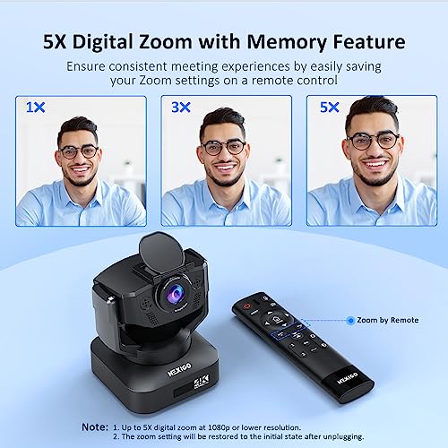 NexiGo N60 1080P Webcam, HD-Webcam mit Mikrofon, Softwaresteuerung und Datenschutzabdeckung, USB-Computerkamera, Sichtfeld mit 110°, Plug-and-Play, für Zoom/Skype/Teams, Konferenzen und Videoanrufe