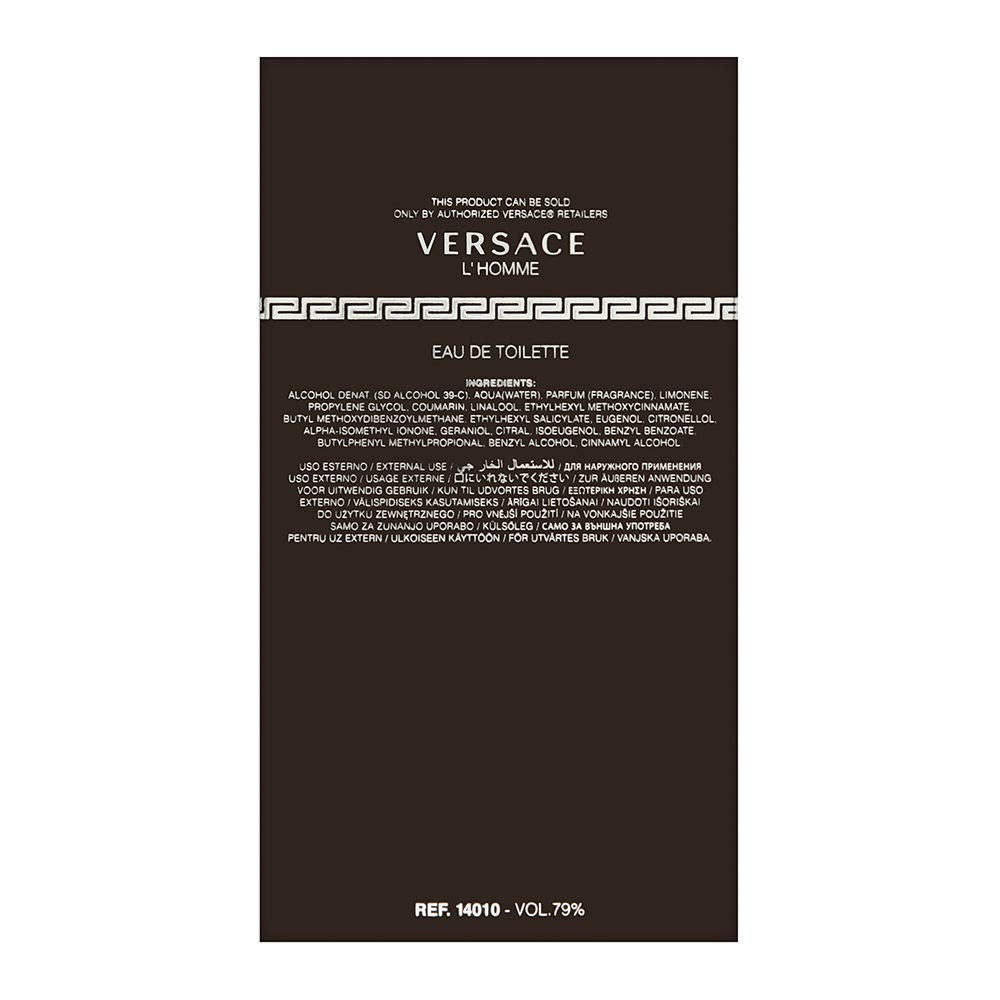 Versace - L'Homme - Eau De Toilette - 100ml - Male - EU/UK - EU/UK