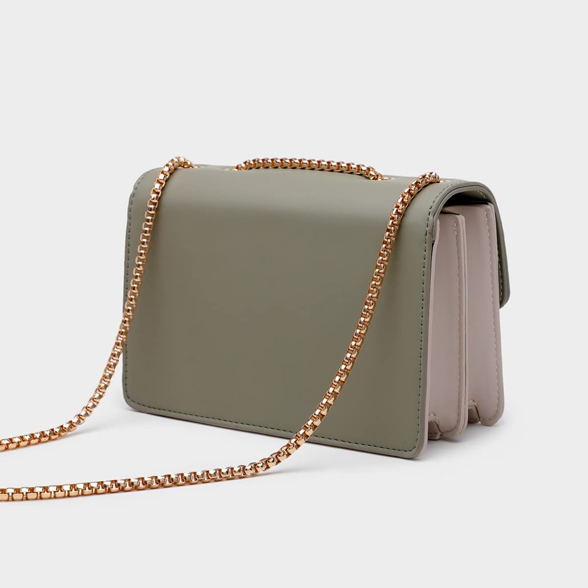 Color-Block Chain Shoulder Bag
