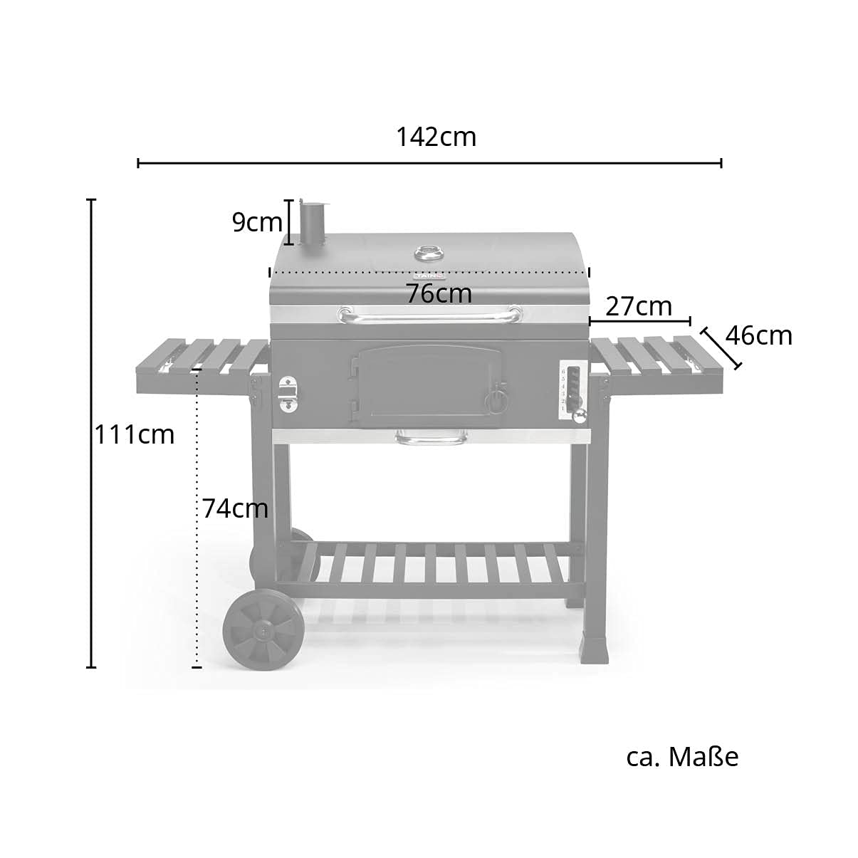 TAINO HERO XL BBQ Smoker GRILL CART Charcoal Grill Grill Fireplace Stand Grill Smoker Accessories