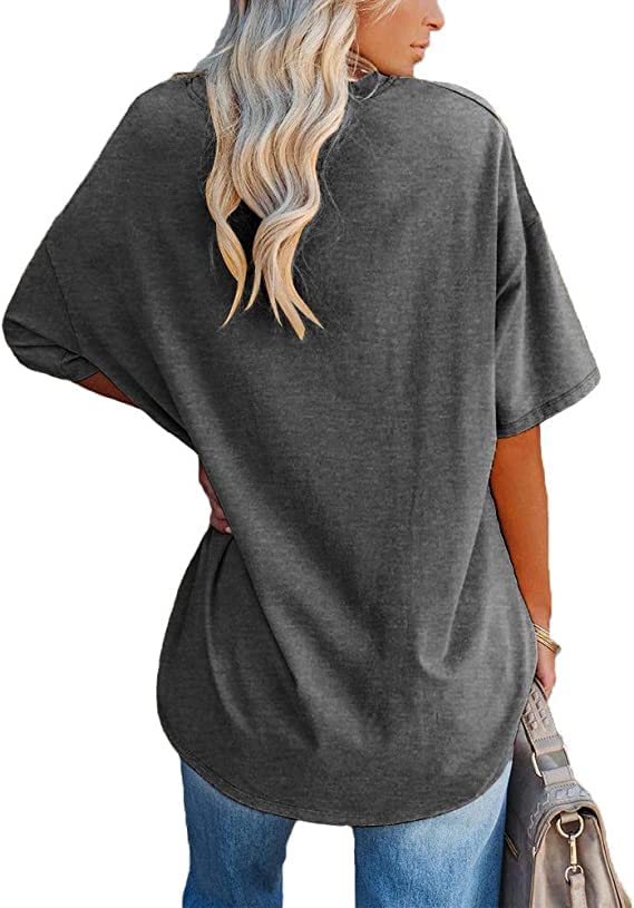 Ebifin Women's Oversized V-Neck T-Shirt
