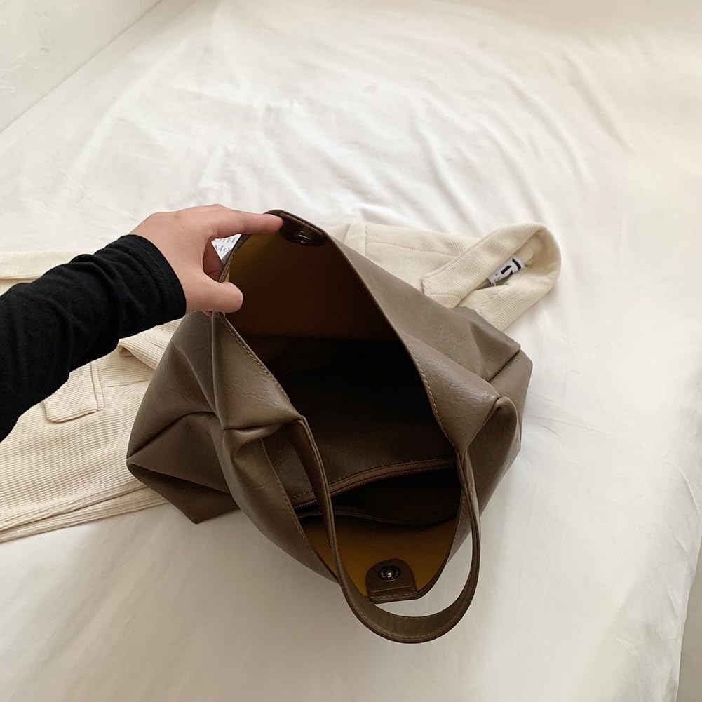 Large PU Leather Tote Bag – Women’s Soft Shoulder Handbag with Coin Purse