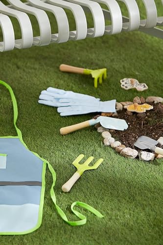 small foot Großes Gartenset aus Holz und Metall, mit Schubkarre, Spaten, Harke uvm., ab 3 Jahren, 12014