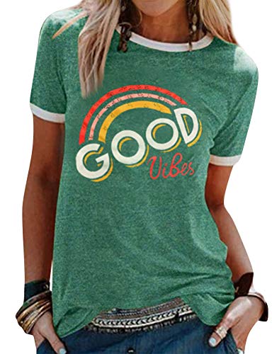Women’s Good Vibes Rainbow Print T-Shirt