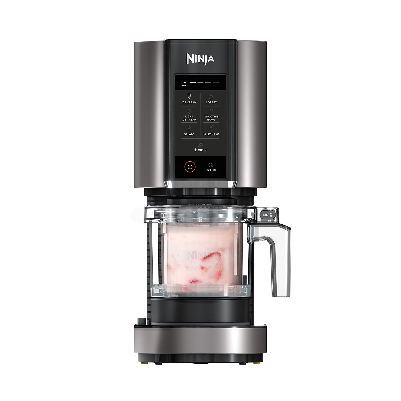 Ninja CREAMi Eismaschine & Frozen Dessert Maker mit 3 Behältern, 7 Programmen, macht Eiscreme, Gelato, Sorbet, Smoothie Bowl, Milchshakes und mehr, macht 1,4 L Eiscreme, Schwarz & Kupfer, NC300EUCP