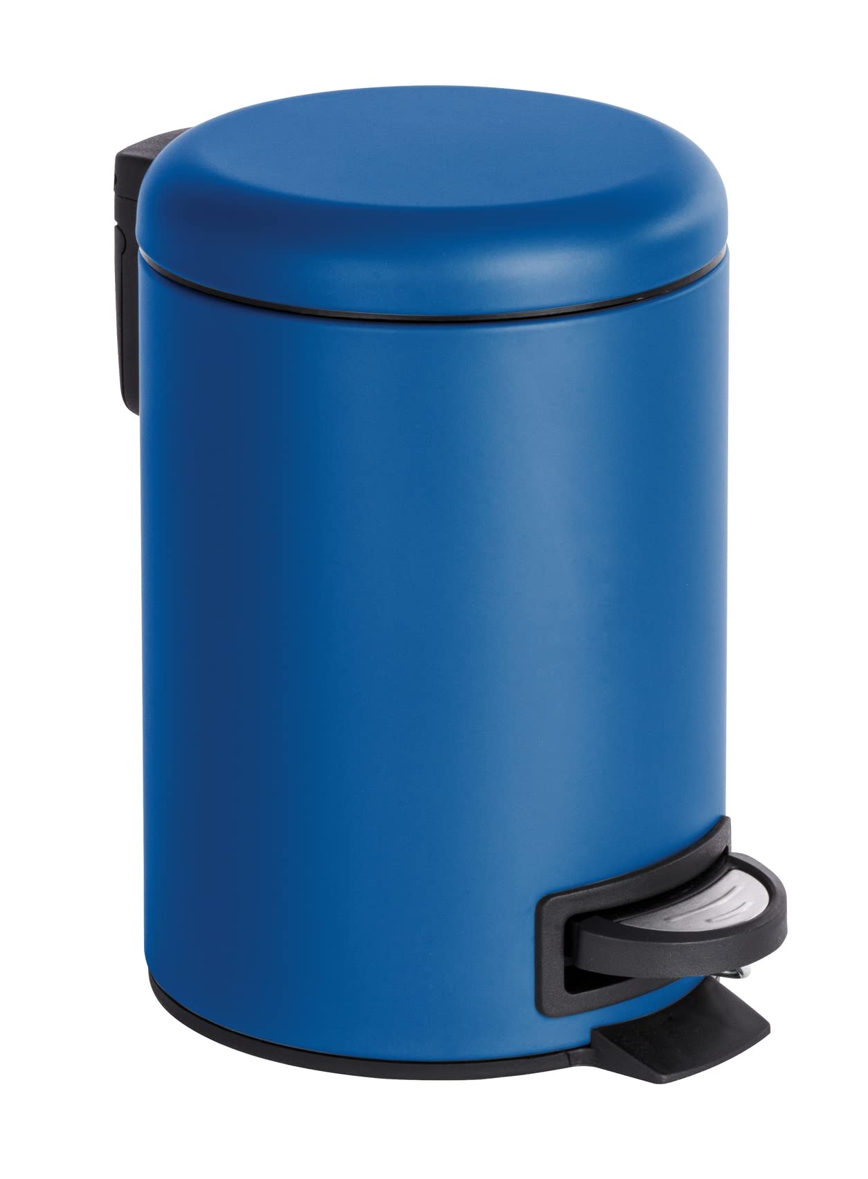 WENKO Treteimer Mod. Leman 3 Liter mit herausnehmbarem Einsatz aus lackiertem Stahl ideal für Badezimmer oder Küche 17 x 25 x 22,5 cm Schwarz matt
