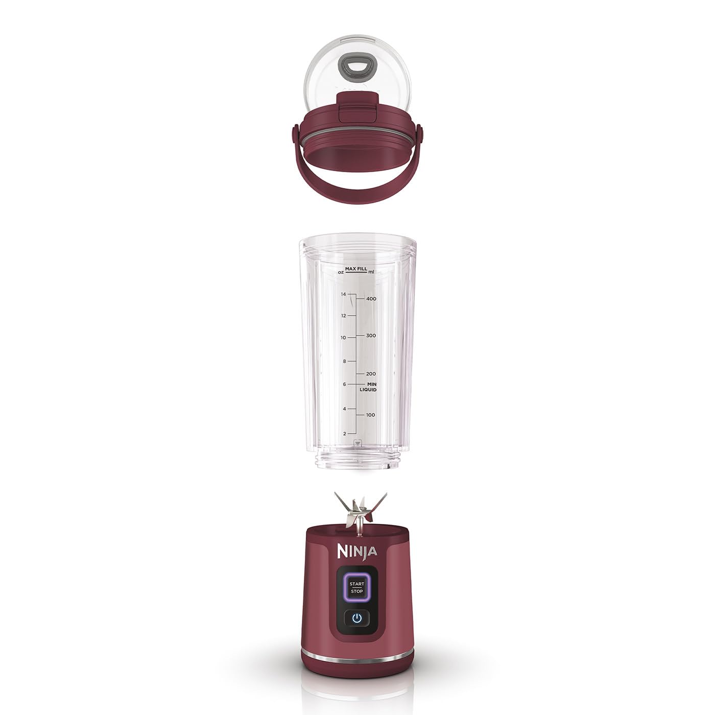 Ninja Blast Tragbarer Mixer / Blender / Smoothie Maker, 530ml Becher, Auslaufsicherer Deckel, Leistungsstarker Mini Standmixer, Kabellos & Wiederaufladbar, Zerkleinert Eis & Obst, Schwarz