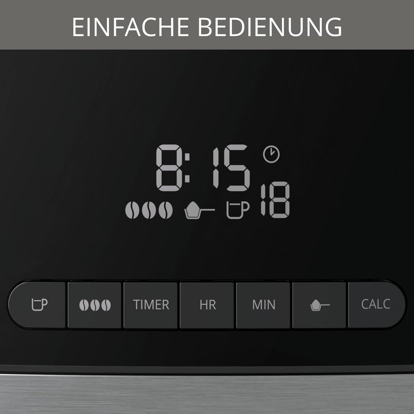Krups KM8328 Grind Aroma Kaffeemaschine mit Mahlwerk | 24-Stunden-Timer | 180 g Bohnenbehälter | 1,25 L Fassungsvermögen für bis zu 15 Tassen Kaffee | Auto-Off-Funktion | 3 Mahlgrade | Schwarz
