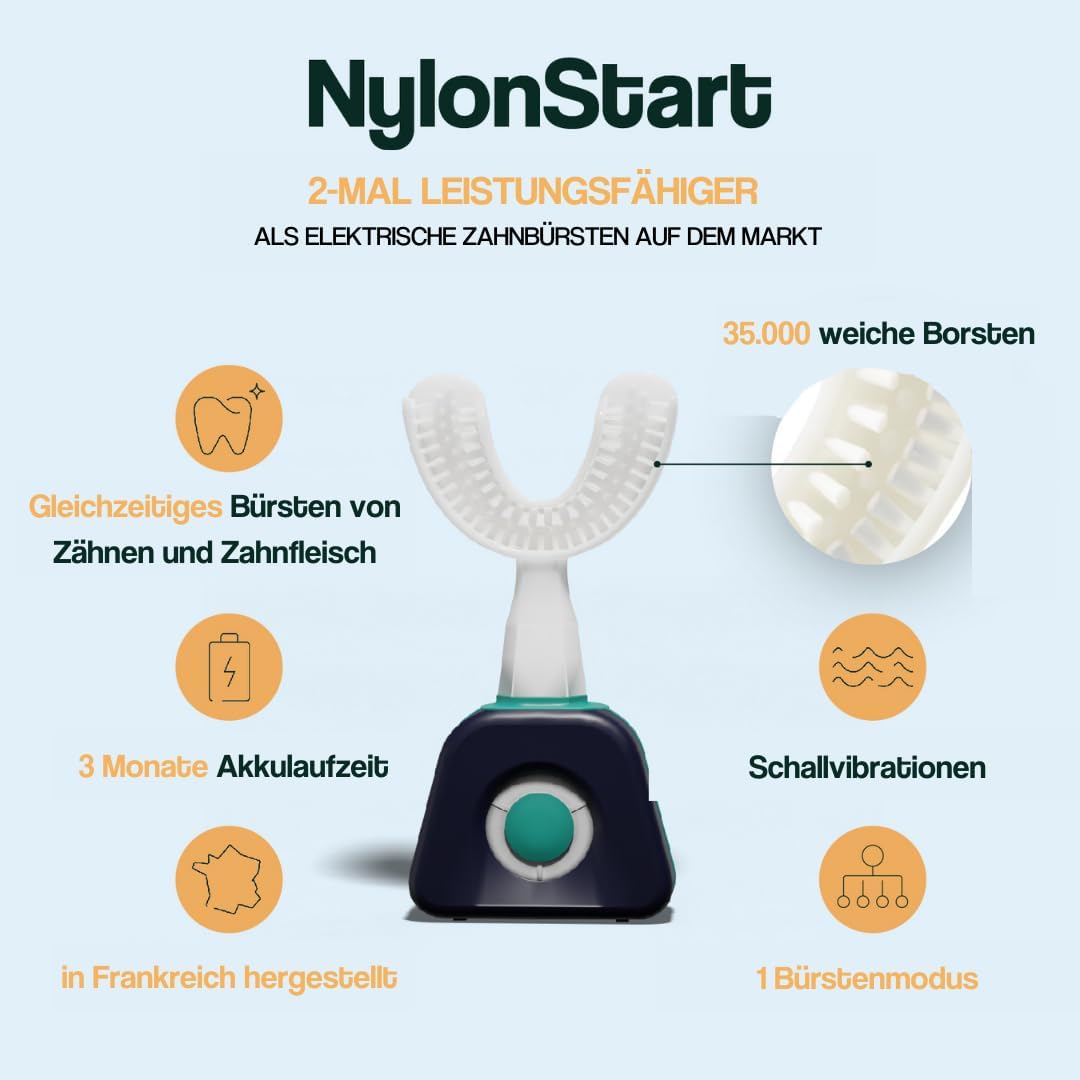 Y-Brush - Elektrische Zahnbürste - Y-Bürste - 3 Monate Laufzeit - NylonStart