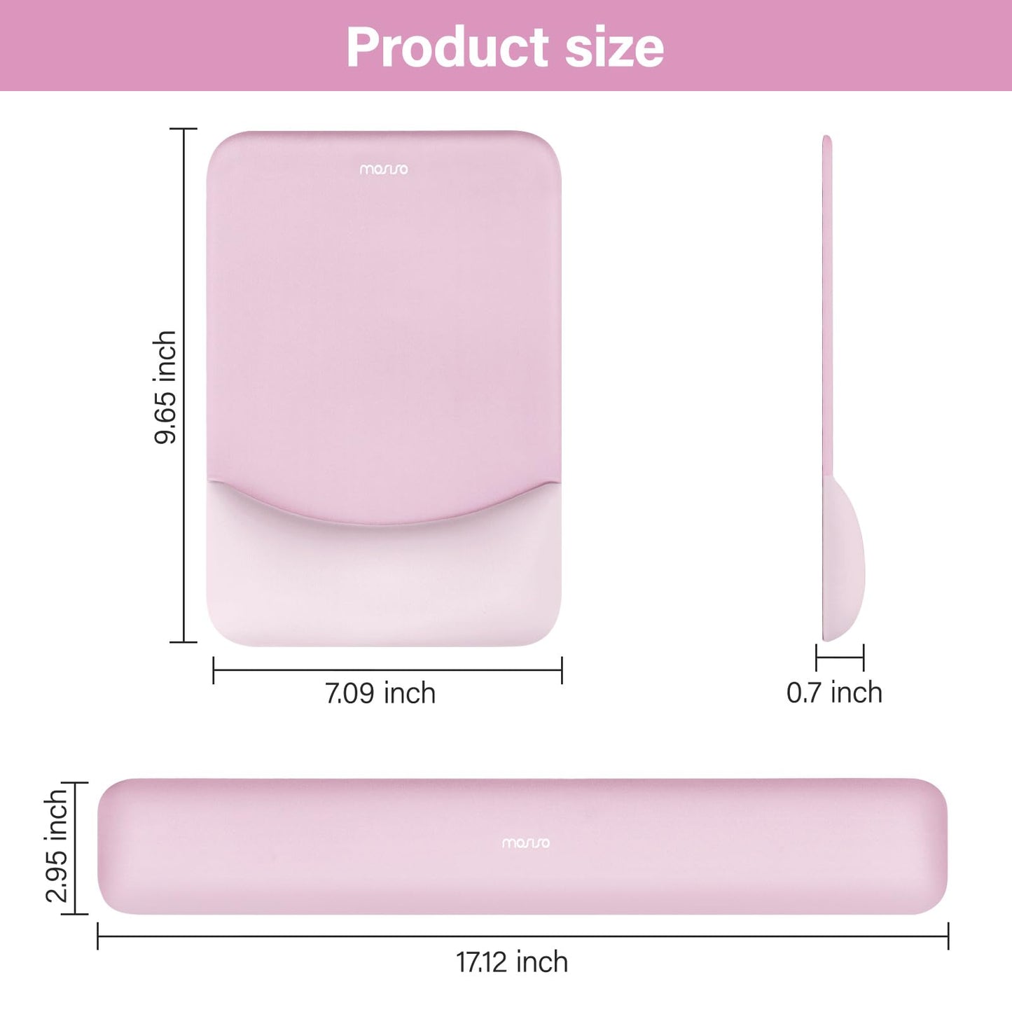 MOSISO Handgelenkstütze für Mauspad&Tastatur Set, Rechteckig Ergonomisch Mauspad Rutschfest Basis Home/Büro Schmerzlinderung&Typing Kissen mit Neopren Cloth&Erhöht Gebogen Memory Schaum,Grün