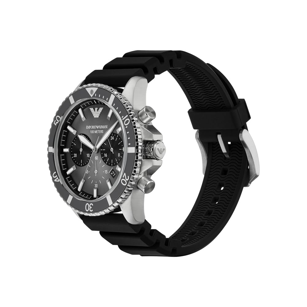 Emporio Armani Uhr für Herren, Quarzwerk und 42mm Gehäusegröße mit Edelstahl-, Leder- oder Silikonarmband