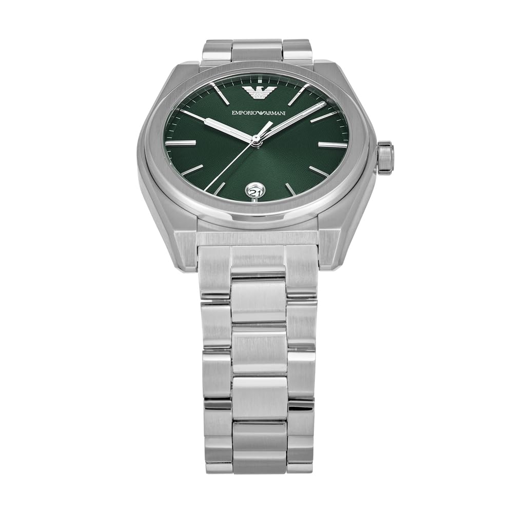 Emporio Armani Uhr für Herren, Quarzwerk und 42mm Gehäusegröße mit Edelstahl-, Leder- oder Silikonarmband