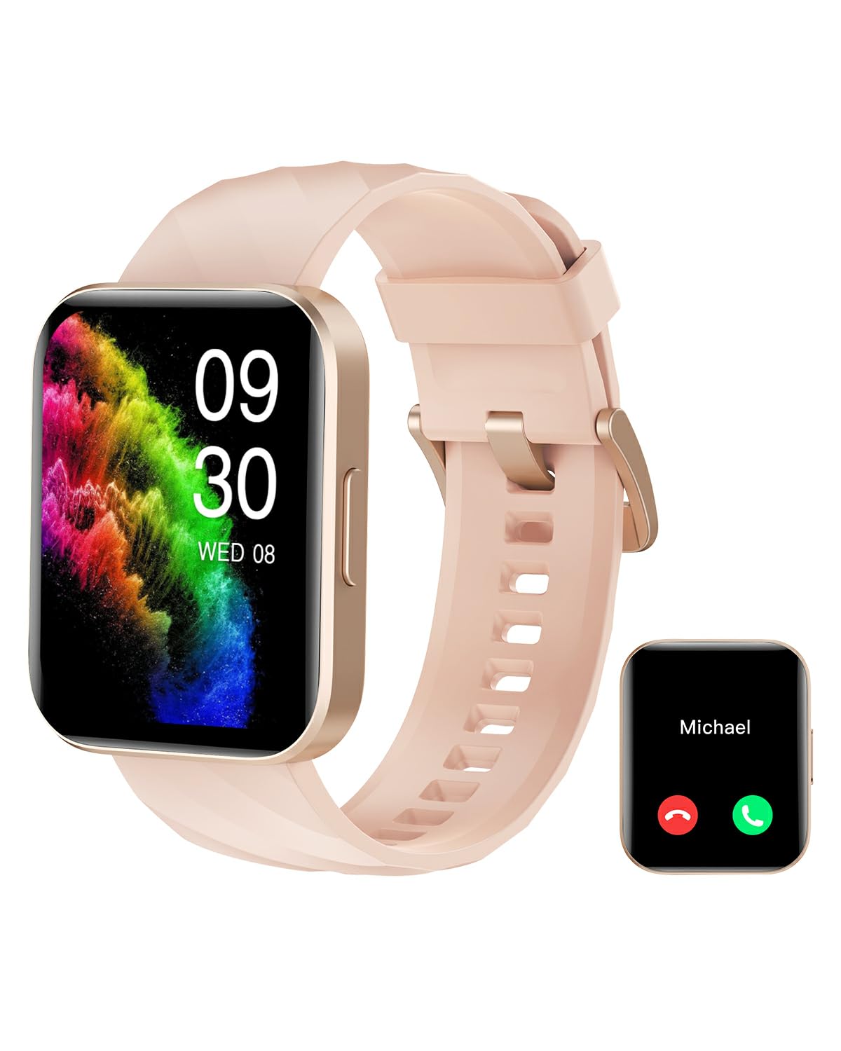 RUIMEN Smartwatch Damen Herren mit Telefonfunktion Fitnessuhr Schrittzähler Uhr mit Pulsmesser SpO2 Messung Schlafüberwachung Nachrichten Multi Trainingsmodi Smart Watch Wasserdicht Für Android iOS