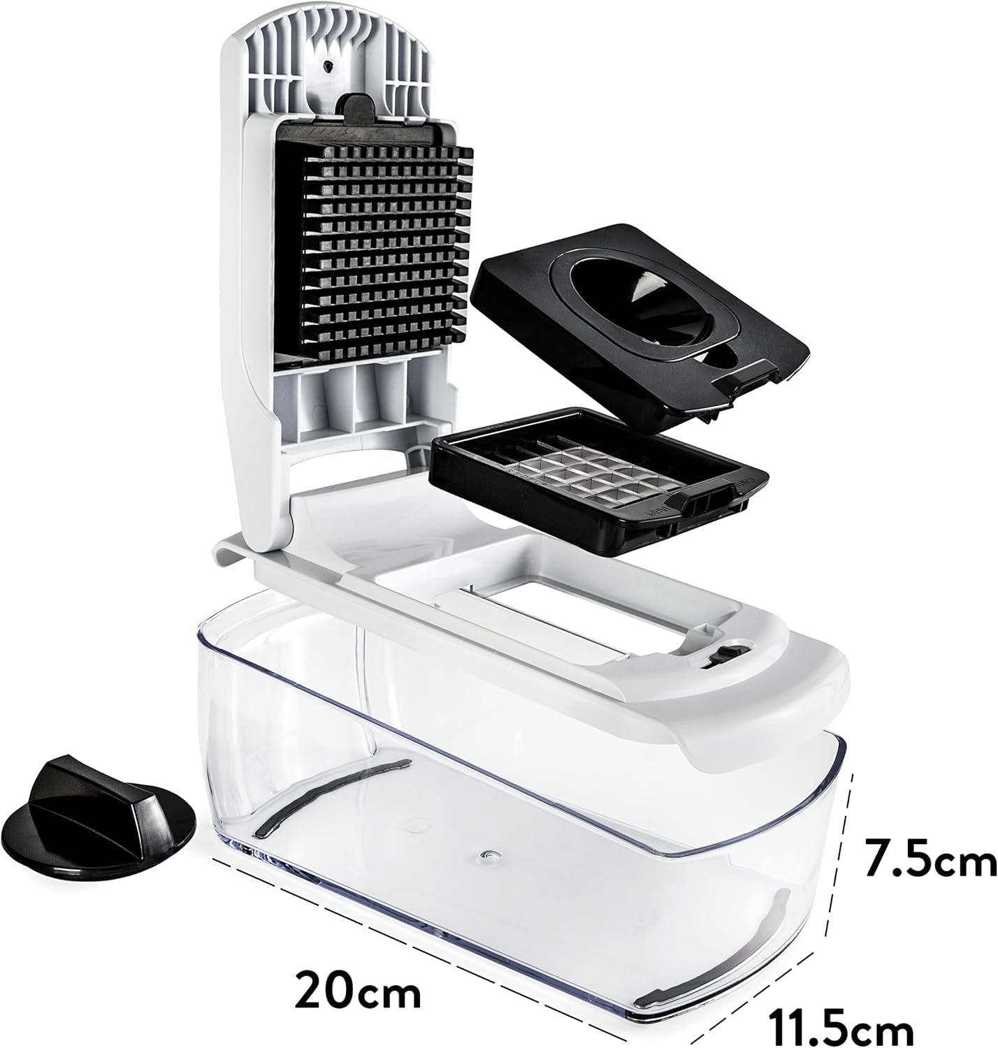 Gemüseschneider Spiralschneider Gemüsehobel - Gemüse Schneider Zwiebelschneider Kartoffelschneider Obstschneider - Vegetable Chopper Cutter Dicer (4-in-1 - Weiß)