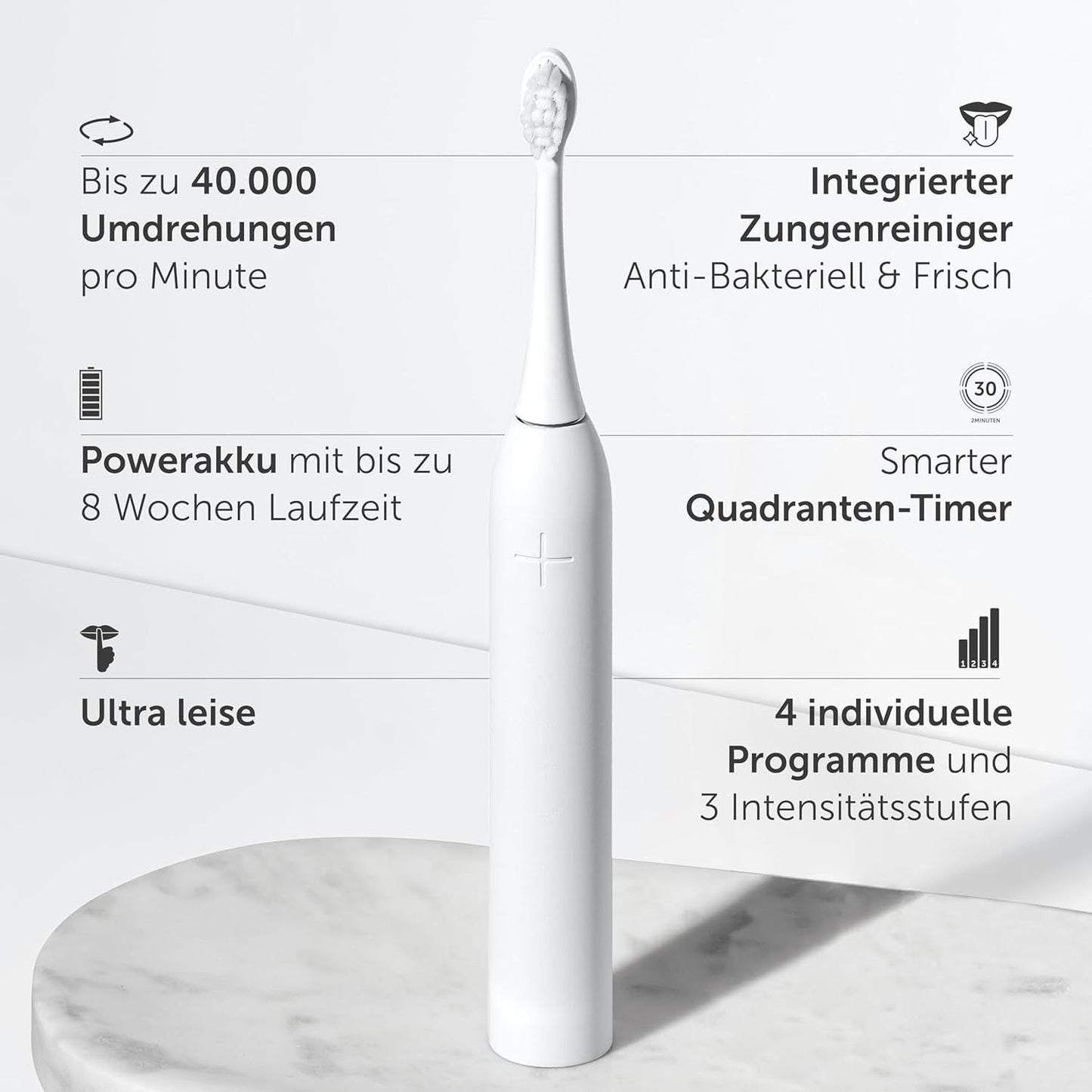 Wondersmile Schallzahnbürste PRO - Testsieger 2023-100 Tage risikofrei testen - Elektrische Zahnbürste mit 4 Putzprogrammen - Ultraschallzahnbürste mit smarten Bürstenkopf (1er Set, Ultimate Black)