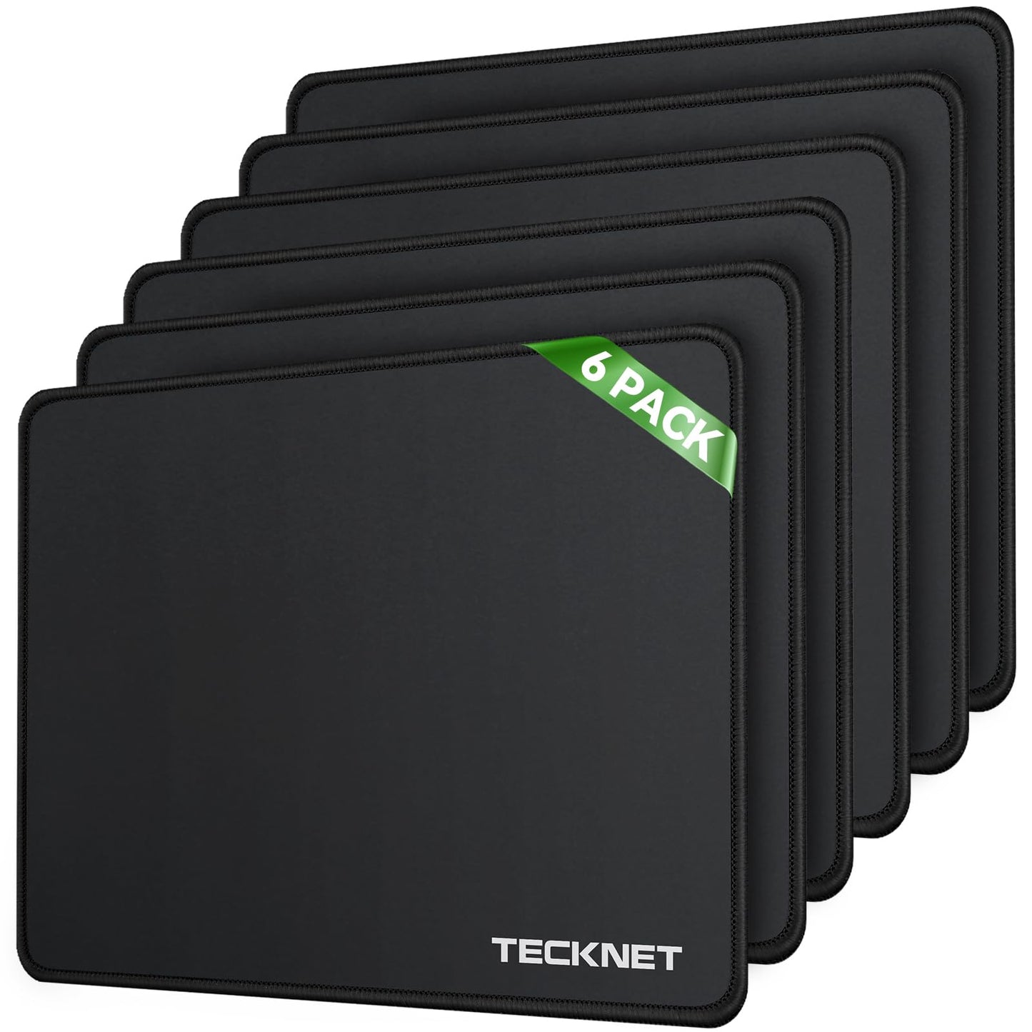 TECKNET Mauspad, 3 Pack Mousepad 270 x 210 mm, wasserdichte Gaming Mauspad Mausmatte mit vernähte Kanten, rutschfeste Gummiunterseite, Glatte Oberflächen, Geeignet für Computer, Laptop und PC