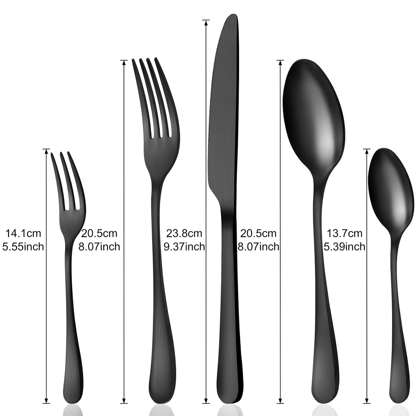 BEWOS Besteck Set für 6 Personen, 30 teilig Essbesteck Set inkl. Messer, Gabel, Löffel, Besteck Edelstahl Spiegelpoliert, Spülmaschinenfest