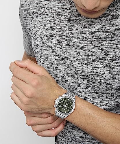 BOSS Chronograph Quartz Watch for Men with Silver Stainless Steel Bracelet