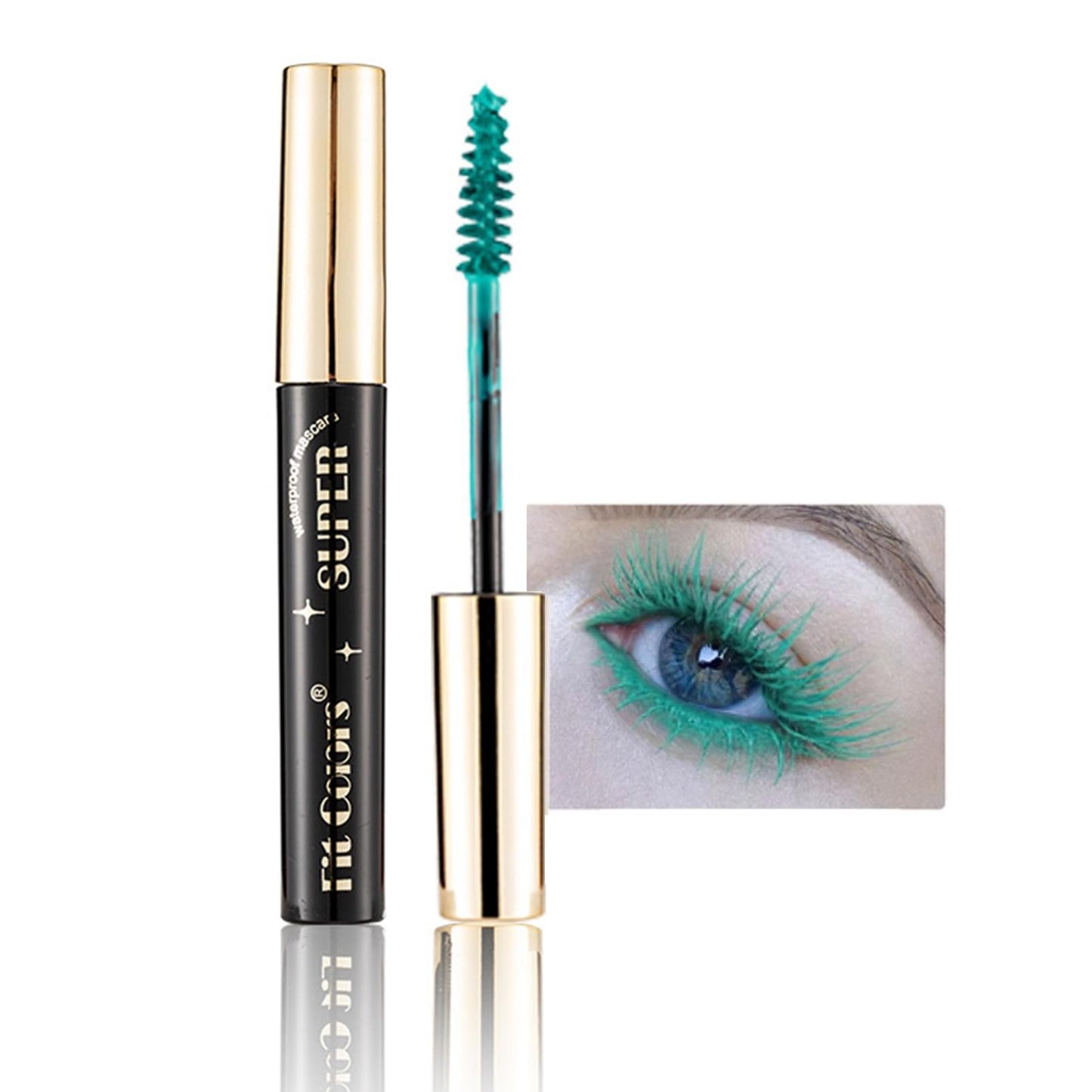 Colourful Waterproof Mascara – Volumising & Curling (Green)