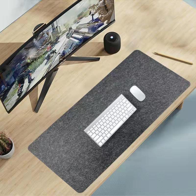 DAWNTREES Schreibtischunterlage Filz,Filz Mauspad Groß,Rutschfeste Desk Mat,Schreibtischmatte für Büro und Zuhause,Office Desktopschutz (dunkelgrau)
