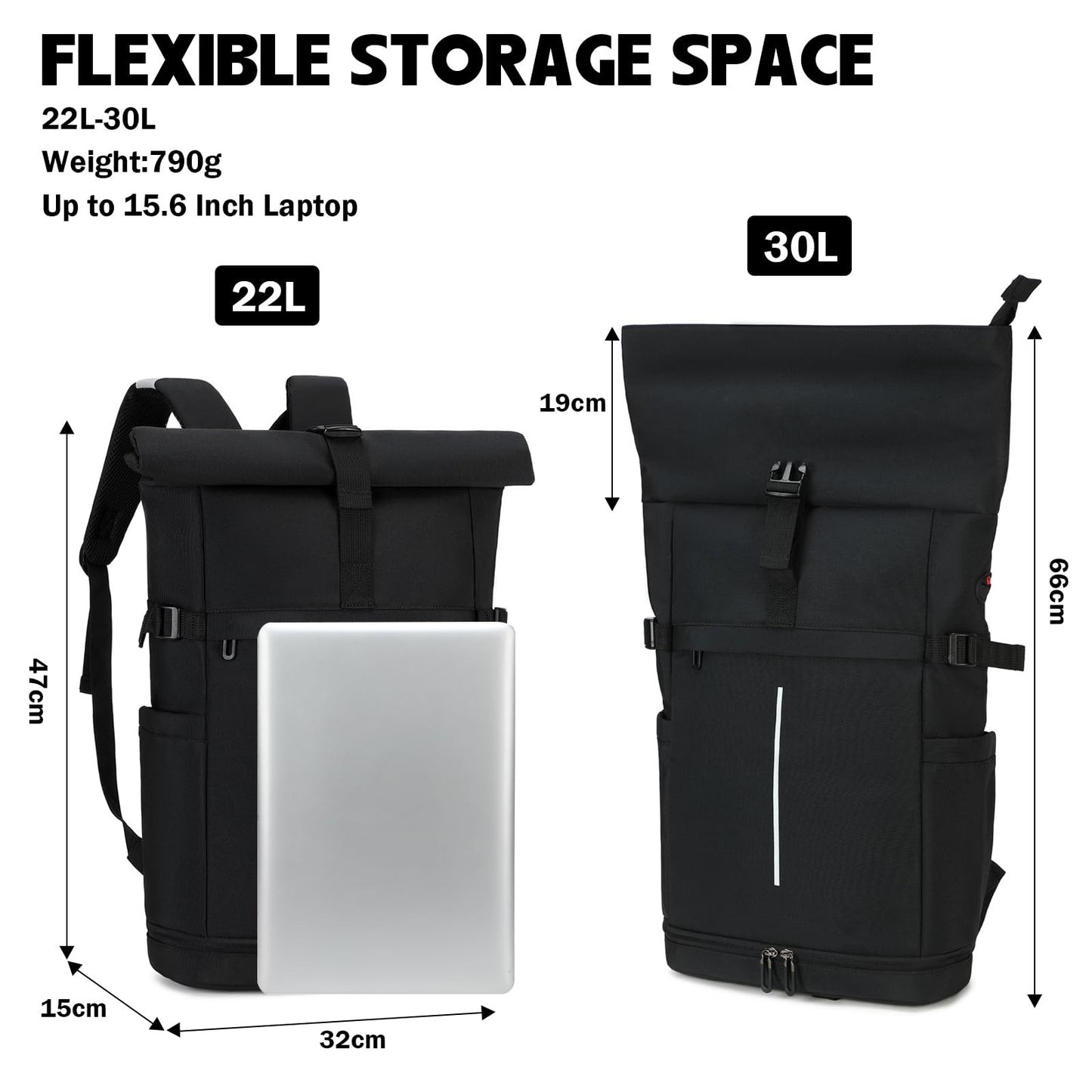 Myhozee Rolltop Backpack for Men and Women