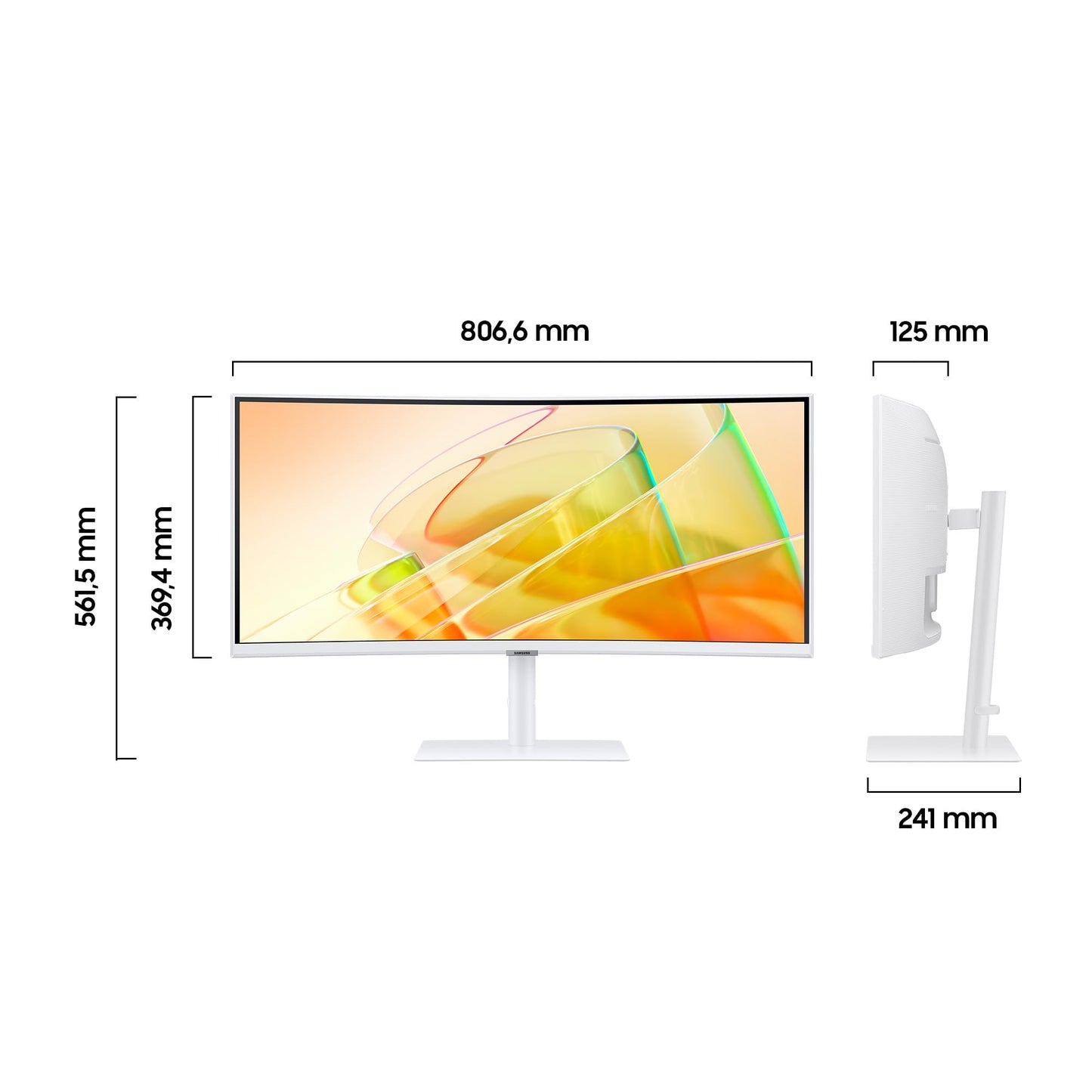 Samsung ViewFinity S50C Monitor S34C500GAU, 34 Zoll, VA-Panel, Ultra WQHD Auflösung, Eco Saving Plus, AMD Freesync, HDR10, 5 ms Reaktionszeit, Bildwiederholrate 100 Hz, Schwarz